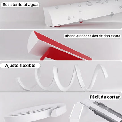2m Moldura Esquina De Pared Flexible Autoadhesiva Silicona