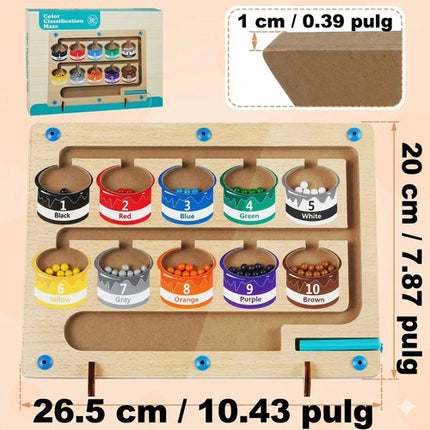Laberinto Magnético De Madera Juguete Numeros Colores Nieve