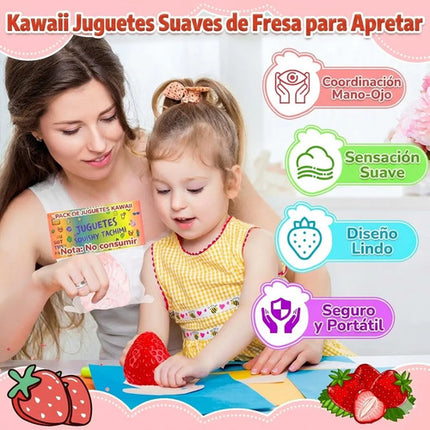 Squishy De Fresa Juguete Antiestrés Silicona Antiestres Taba