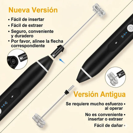 Espumador De Leche Eléctrico Recargable Batidor Café Barista