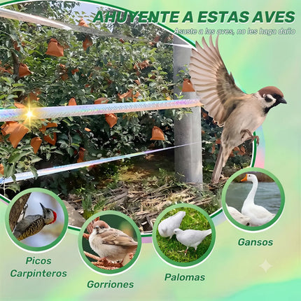 9 Cintas Reflectante Espantapájaros Disuasoria Aves Jardin
