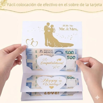 Tarjetas De Felicitación Para Boda Novios Regalo en Efectivo