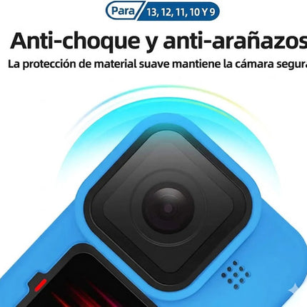 Funda Silicona Goprohero 13 12 11 10 9 Con Tapa Lente Correa