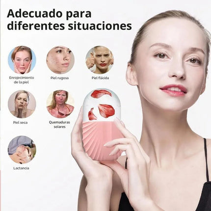 Rodillo De Hielo Facial Silicona Molde Masajeador De Rostro
