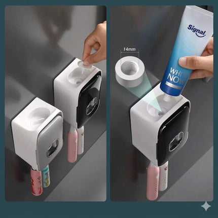 Dispensador Automático Pasta Dental Y Porta Cepillos Pared