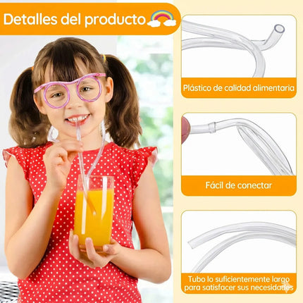 Lentes De Popote Flexibles Graciosos Fiesta Infantil Niños