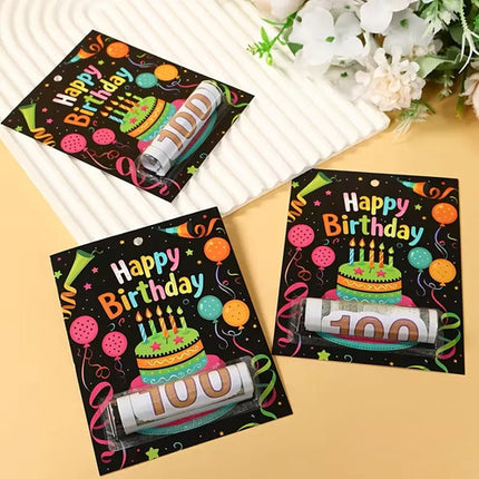 6 Tarjetas Portabilletes Cumpleaños Regalo Dinero Fiestas