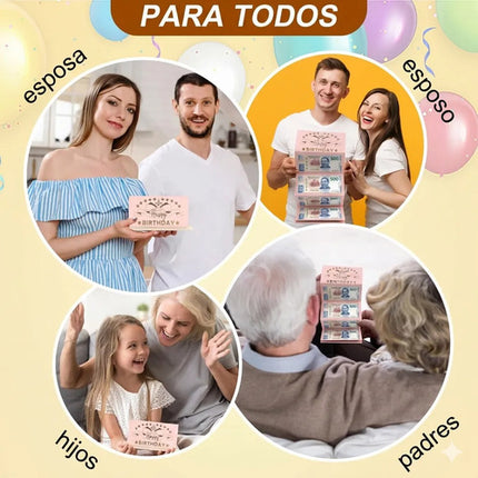 Sobre Tarjeta Plegable Regalo Dinero Efectivo Cumpleaño Niña