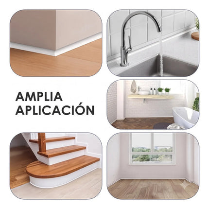 2m Moldura Esquina De Pared Flexible Autoadhesiva Silicona