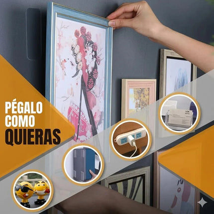 60 Cintas Doble Cara Adhesiva Transparente Reutilizable Gel