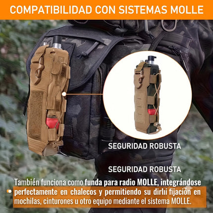 Porta Botella Tactico Molle Porta Radio Sostenedor Mochila