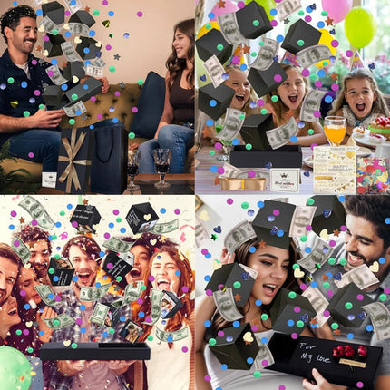 Caja Regalo Explosiva Dinero En Efectivo Cumpleaños Fiestas