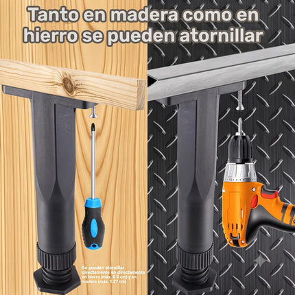 4 Patas Regulables Para Base Cama Soporte Muebles Ajustable