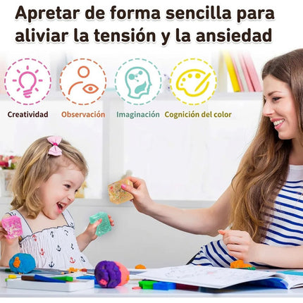 Juguete Antiestrés Squishy Cubo De Hielo Maltosa Con Glitter
