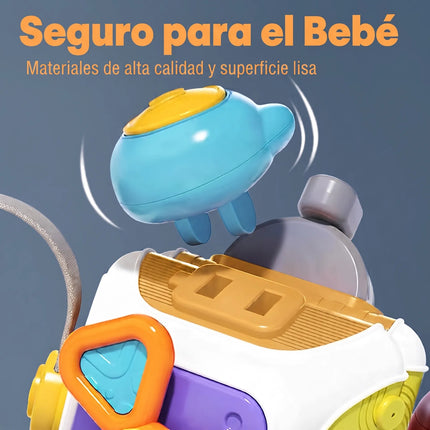 Cubo Sensorial Montessori Juguete Didáctico De Bebé 10 En 1
