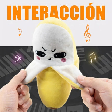 Juguete Peluche De Platano Muñeco Interactivo Sensor Tactil