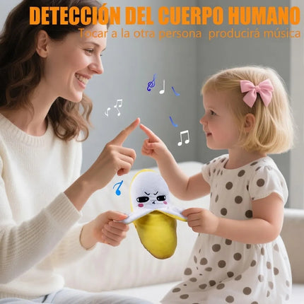Juguete Peluche De Platano Muñeco Interactivo Sensor Tactil