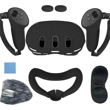 Kit 7 Pzs Funda Grip de Silicon Protector Para Meta Quest 3