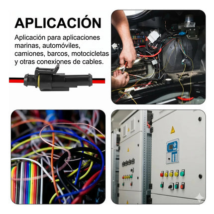 Kit 5 Conectores Electricos Impermeables Automotriz 2 Vias