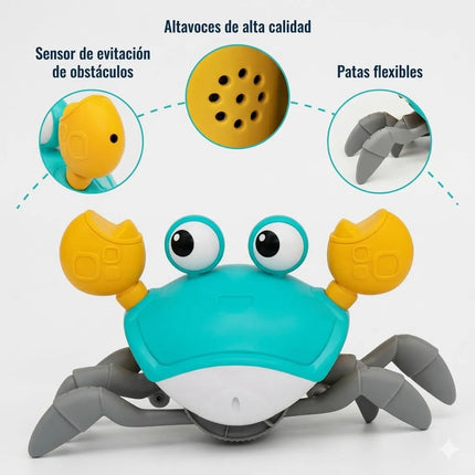 Juguete Cangrejo Interactivo Con Sensor Escape Bebe Gateo
