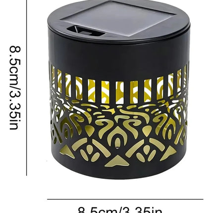 Lampara Solar Pared Jardin Exterior Mandala Luz Led Calida