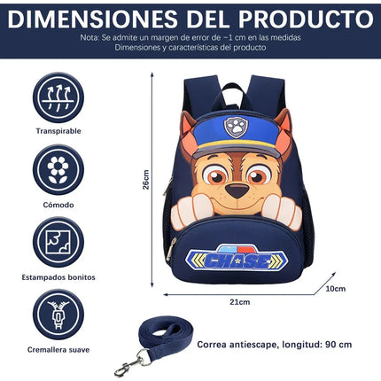 Mochila Escolar Pawpatrol Chase Skye Kinder Preescolar Niños