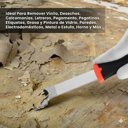 Kit Raspador De Mango Largo + 5 Cuchillas Metal Y 5 Plástico