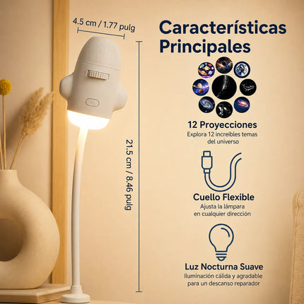 Proyector Galaxia Lampara Espacio 12 Discos Intercambiables