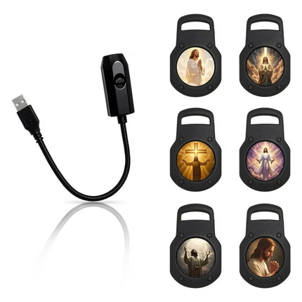 Proyector Led Espiritual Santos Lampara Usb 6 Discos Cuarto