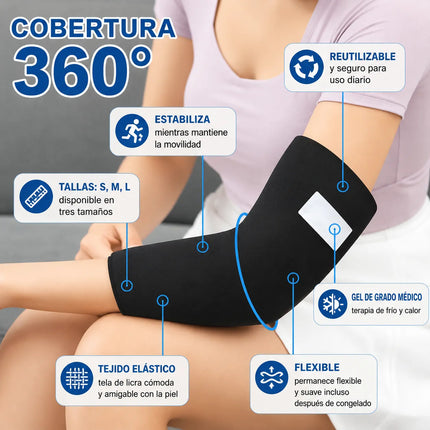 Manga Compresion Gel Terapia Frio Calor Codo Rodilla Lesion