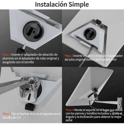 Kit Soporte De Montaje Antena Starlink Mini Pared Ajustable