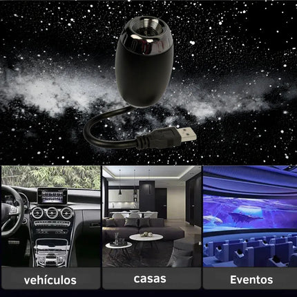 Proyector De Estrellas Galaxia Lampara Carro Luz Led Cuarto