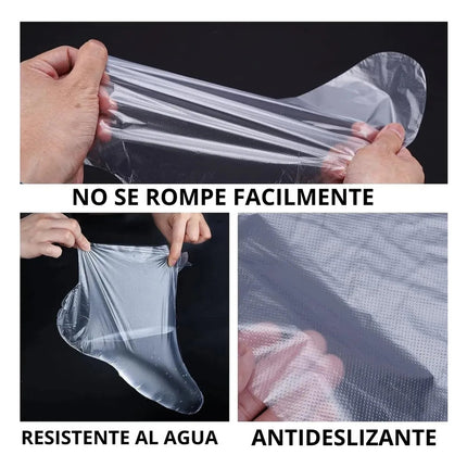 100 Bolsas Mascarillas De Pies Desechables Impermeables Spa