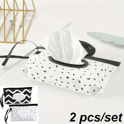 Kit De 2 Porta Toallitas Dispensador De Viaje Para Bebés