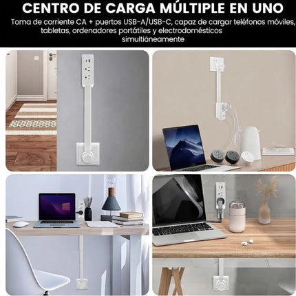 Multicontacto Extensible De Pared Giratorio Con Usb Tipo C