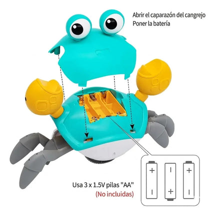 Juguete Cangrejo Interactivo Con Sensor Escape Bebe Gateo
