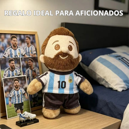 Peluche Messi Futbol Argentina Regalo Coleccionable 18x14 Cm