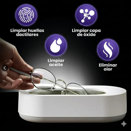 Limpiador Ultrasónico Portátil Luz Uv Para Lentes Gafas Joya
