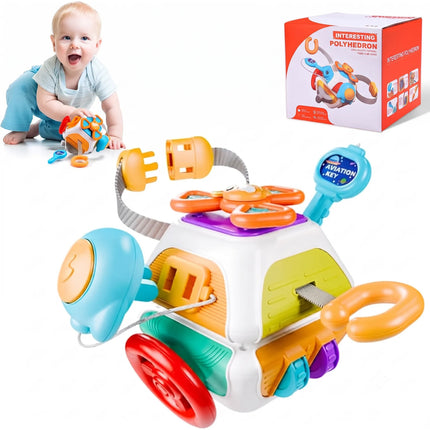 Cubo Sensorial Montessori Juguete Didáctico De Bebé 10 En 1