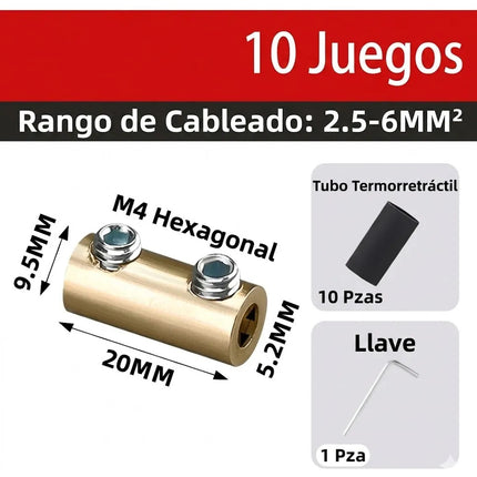 Kit 10 Bloques Terminales Tuercas Conectores Rapidos Cables