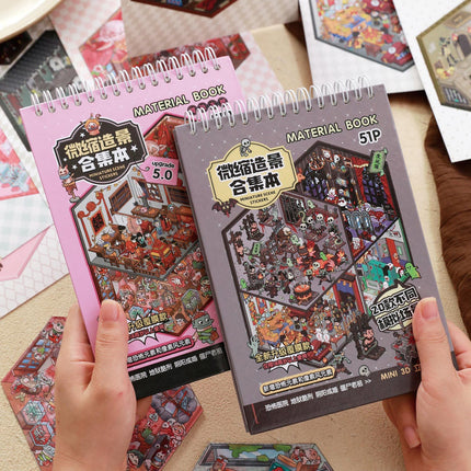 Libreta Calcomanias 3d Sticker 32 Hojas 19 Escenarios Terror