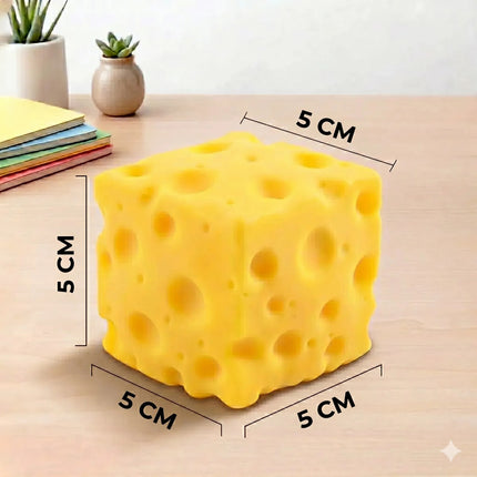 Juguete Antiestrés Squishy Queso Amarillo Cubo Sensorial