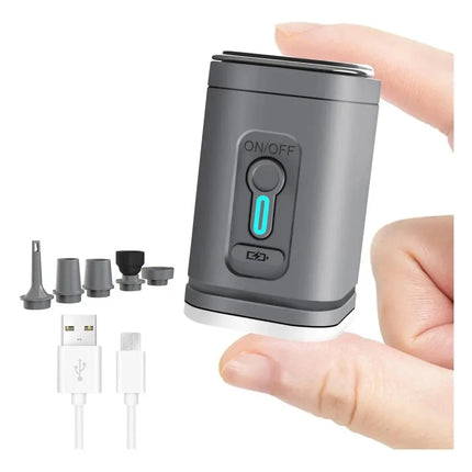 Mini Bomba De Aire Eléctrica Portátil Recargable Led 3 En 1