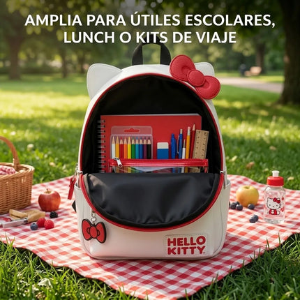 Mochila Hello Kitty Escolar Niña Mujer Regreso A Clases 35cm