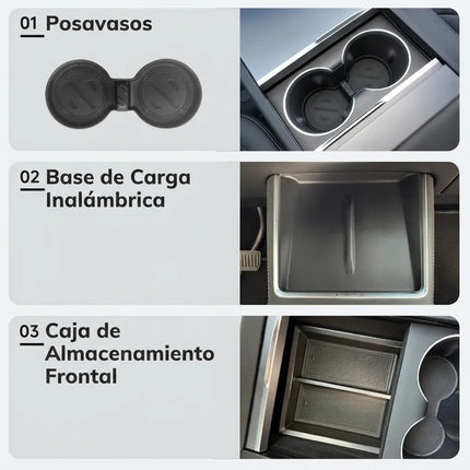 Organizador Consola Central Tesla Model Y Juniper 2025-2026