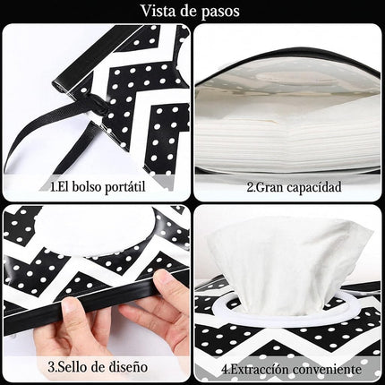 Kit De 2 Porta Toallitas Dispensador De Viaje Para Bebés