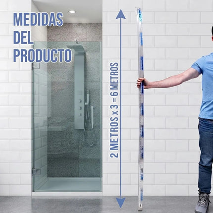 6m Tira Rigida Sello Para Puerta Cristal Ducha Baño Antifuga