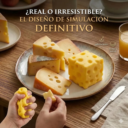 Juguete Antiestrés Squishy Queso Amarillo Cubo Sensorial