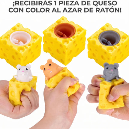 Squishy Queso Con Raton Escondido  Antiestres Juguete Pop Up