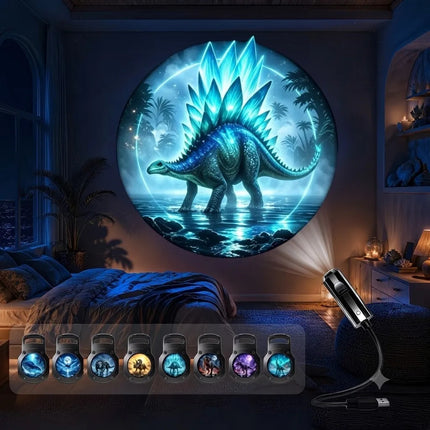 Proyector Dinosaurios Lampara Led Ambiental Cuarto+8 Discos